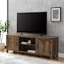 Walker Edison Rustic 70" Wide Farmhouse TV Stand Media Cabinet with Barn Doors and Metal Accents Rustic Oak