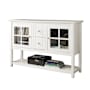 Walker Edison 52" Wide Traditional Highboy TV Stand Media Cabinet with Framed Glass Doors White
