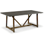 Walker Edison Helotes 72" Solid Wood Rustic Trestle Dining Table Gray / Brown