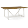 Walker Edison Helotes 72" Solid Wood Rustic Trestle Dining Table Reclaimed Barnwood / White Wash