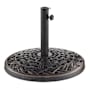 Walker Edison Thatch 18" Diameter Polyresin Umbrella Base for Multiple Size Umbrellas Antique Bronze