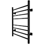 WarmlyYours Sierra 24"W x 32"H Dual Connection Hardwired or Plug-In 8-Bar Stainless Steel Towel Warmer Black Matte
