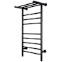 WarmlyYours Summit Towel Warmer - Dual Connection - 8 Bars & Heated 3-Bar Shelf Black