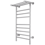 WarmlyYours Summit Towel Warmer - Dual Connection - 8 Bars & Heated 3-Bar Shelf Polished