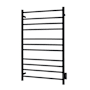 WarmlyYours Malta Hard Wired 42"H x 25" 11 Bar Electric Bathroom Towel and Robe Warmer Black