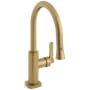 Watermark H-Line 1.75 GPM Single Hole Pull Down Kitchen Faucet with Magnetic Docking Spray Head - Includes Escutcheon Aged Brass (Living)