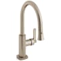 Watermark H-Line 1.75 GPM Single Hole Pull Down Kitchen Faucet with Magnetic Docking Spray Head - Includes Escutcheon Satin Nickel