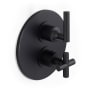 Watermark Loft 2.0 Two Function Thermostatic Valve Trim Only with Dual Cross / Lever Handles, Integrated Diverter, and Volume Control - Less Rough In Matte Black