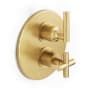 Watermark Loft 2.0 Two Function Thermostatic Valve Trim Only with Dual Cross / Lever Handles, Integrated Diverter, and Volume Control - Less Rough In Satin PVD Brass