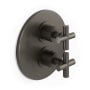 Watermark Loft 2.0 Three Function Thermostatic Valve Trim Only with Dual Cross Handles, Integrated Diverter, and Volume Control - Less Rough In Gun Metal