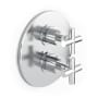 Watermark Loft 2.0 Three Function Thermostatic Valve Trim Only with Dual Cross Handles, Integrated Diverter, and Volume Control - Less Rough In Polished Chrome