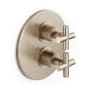 Watermark Loft 2.0 Three Function Thermostatic Valve Trim Only with Dual Cross Handles, Integrated Diverter, and Volume Control - Less Rough In Satin Nickel