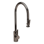 Waterstone Transitional 1.75 GPM Single Hole Extended Reach Pull Down Kitchen Faucet with Lever Handle Black Nickel