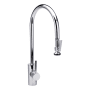 Waterstone Transitional 1.75 GPM Single Hole Extended Reach Pull Down Kitchen Faucet with Lever Handle Chrome