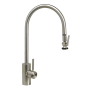 Waterstone Transitional 1.75 GPM Single Hole Extended Reach Pull Down Kitchen Faucet with Lever Handle Stainless Steel