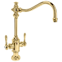 Waterstone Annapolis 1.75 GPM Single Hole Kitchen Faucet with Lever Handles Polished Brass