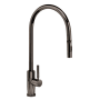 Waterstone Modern PLP 1.75 GPM Single Hole Toggle Extended Reach Pull Down Kitchen Faucet with Lever Handle Black Nickel