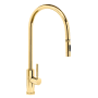 Waterstone Modern PLP 1.75 GPM Single Hole Toggle Extended Reach Pull Down Kitchen Faucet with Lever Handle Polished Brass