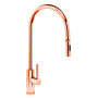 Waterstone Modern PLP 1.75 GPM Single Hole Toggle Extended Reach Pull Down Kitchen Faucet with Lever Handle Polished Copper
