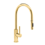 Waterstone Modern PLP 1.75 GPM Single Hole Toggle Pull Down Kitchen Faucet with Lever Handle Polished Brass