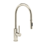 Waterstone Modern PLP 1.75 GPM Single Hole Toggle Pull Down Kitchen Faucet with Lever Handle Polished Nickel
