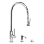 Waterstone Modern PLP 1.75 GPM Single Hole Extended Reach Pull Down Kitchen Faucet with Lever Handle - Includes Soap Dispenser and Air Switch Chrome