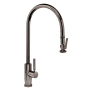 Waterstone Modern PLP 1.75 GPM Single Hole Extended Reach Pull Down Kitchen Faucet with Lever Handle Black Nickel