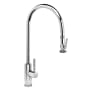 Waterstone Modern PLP 1.75 GPM Single Hole Extended Reach Pull Down Kitchen Faucet with Lever Handle Chrome