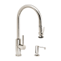 Waterstone Modern PLP 1.75 GPM Single Hole Pull Down Kitchen Faucet with Lever Handle - Includes Soap Dispenser Polished Nickel