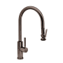 Waterstone Modern PLP 1.75 GPM Single Hole Pull Down Kitchen Faucet with Lever Handle Black Nickel