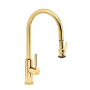 Waterstone Modern PLP 1.75 GPM Single Hole Pull Down Kitchen Faucet with Lever Handle Polished Brass