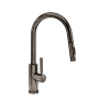 Waterstone Modern Prep Size PLP 1.75 GPM Single Hole Toggle Pull Down Kitchen Faucet with Lever Handle and Angled Spout Black Nickel