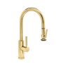 Waterstone Modern Prep Size PLP 1.75 GPM Single Hole Pull Down Kitchen Faucet with Lever Handle Polished Brass