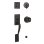Weslock Mercy Sectional Single Cylinder Keyed Entry Handleset with Interior Hudson Knob Oil Rubbed Bronze