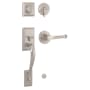 Weslock Mercy Sectional Dummy Handleset with Interior Somerset Lever Satin Nickel