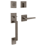Weslock Brookside Sectional Dummy Handleset with Philtower Interior Lever from the Transitional Collection Satin Nickel