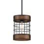 Westinghouse Langston 8" Wide Mini Pendant Matte Black / Barnwood Accents