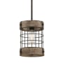 Westinghouse Langston 8" Wide Mini Pendant Oil-Rubbed Bronze / Vintage Pine Accents
