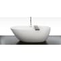 WETSTYLE Be Collection 66" Free Standing WETMAR BiO Composite Soaking Tub with Left Orientation, Center Drain Assembly, and Overflow Less Trim Apollo White Dual / Brushed Nickel Trim