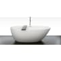 WETSTYLE Be Collection 66" Free Standing WETMAR BiO Composite Soaking Tub with Right Orientation, Center Drain Assembly, and Overflow Less Trim Apollo White Dual / Matte Black Trim