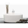 WETSTYLE Be Collection 66" Free Standing WETMAR BiO Composite Soaking Tub with Right Orientation, Center Drain Assembly, and Overflow Less Trim Apollo White True High Gloss / White Trim