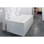 WETSTYLE CUBE 72" Free Standing WETMAR BiO Composite Soaking Tub with Center Drain Assembly and Overflow Apollo White Matte / Brushed Nickel Trim