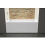 WETSTYLE CUBE 60" Three Wall Alcove WETMAR BiO Composite Soaking Tub with Left Drain Assembly with Copper Fittings and Overflow Apollo White True High Gloss / Brushed Nickel Trim
