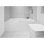 WETSTYLE CUBE 60" Three Wall Alcove WETMAR BiO Composite Soaking Tub with Right Drain Assembly with Copper Fittings and Overflow Less Trim Apollo White True High Gloss / Satin Brass Trim
