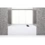 WETSTYLE CUBE 66" Three Wall Alcove WETMAR BiO Composite Soaking Tub with Left Drain Assembly with Copper Plumbing Fittings and Overflow Less Trim Apollo White True High Gloss / White Trim