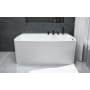 WETSTYLE Lab 60" Free Standing Back Wall WETMAR BiO Composite Soaking Tub with Right Drain and Overflow Less Trim Apollo White True High Gloss / White Trim