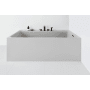 WETSTYLE Lab 60" Two Wall (Back and Right) WETMAR BiO Composite Soaking Tub with Right Drain Assembly and Overflow Less Trim Stone Harbour Gray Matte / Brushed Nickel Trim