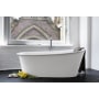 WETSTYLE Tulip 65" Free Standing WETMAR BiO Composite Soaking Tub with Right Orientation, Center Drain Assembly with Copper Fittings, and Overflow Less Trim Apollo White Matte / White Trim