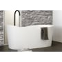 WETSTYLE Wave 58" Free Standing WETMAR BiO Composite Soaking Tub with Reversible Drain Assembly with Copper Fittings and Overflow Less Trim Apollo White True High Gloss / Satin Brass Trim