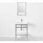 WETSTYLE C Collection 24" Stainless Steel Console Stand – Less Bathroom Sink Brushed Stainless Steel